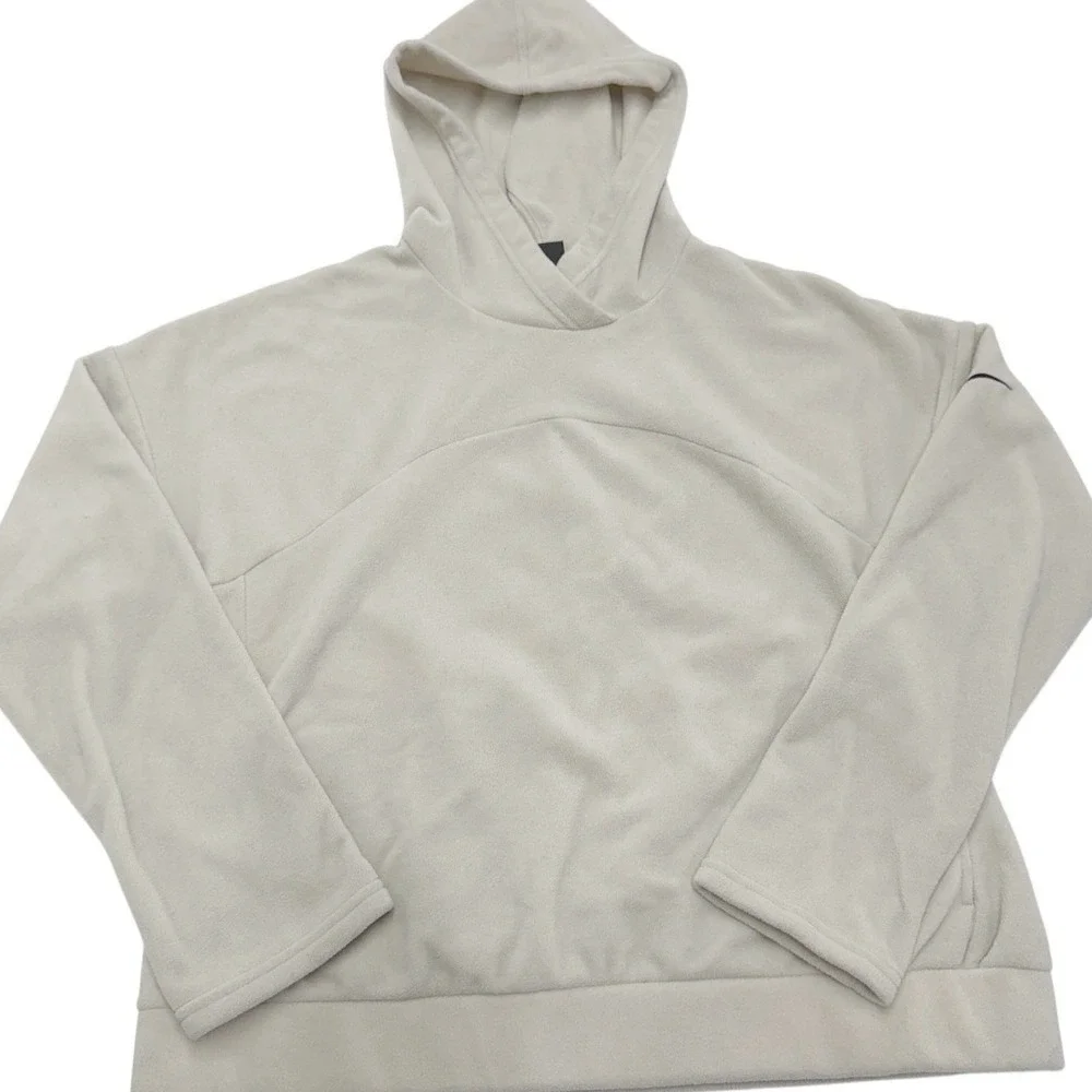 Nike Hoodie Women Medium Cream‎ Fleece CJ5760-008 Pullover Sporty Cozy